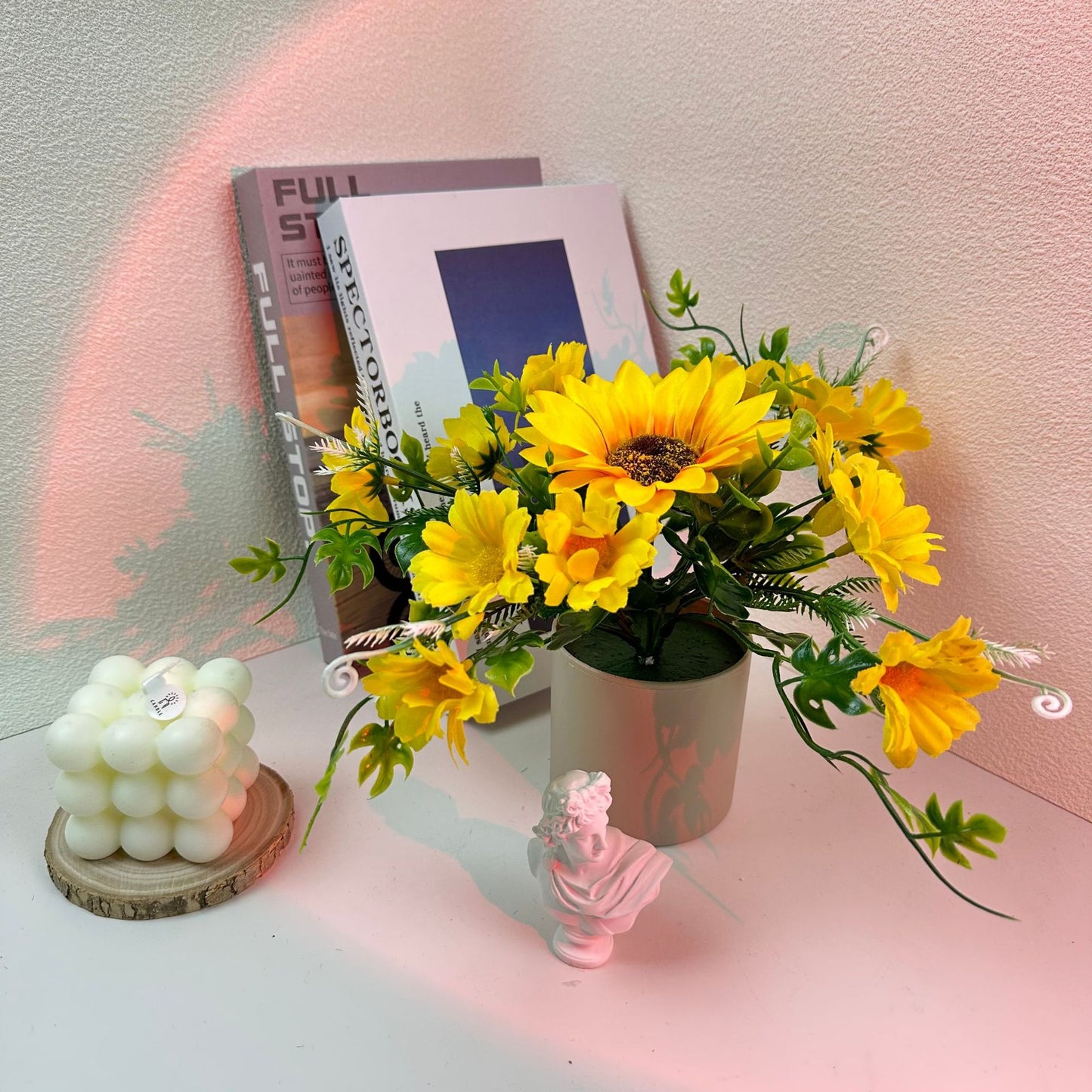 Faux Chrysanthemum Potted Decor