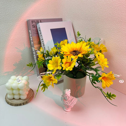 Faux Chrysanthemum Potted Decor