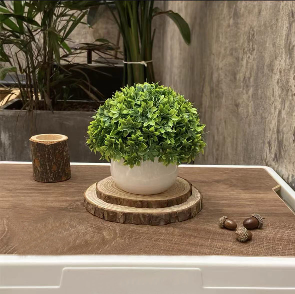Mini Faux Boxwood Ball
