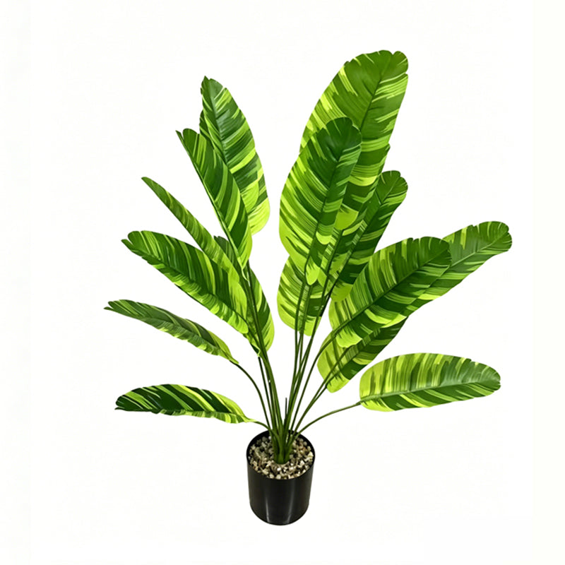 30" Faux Traveler Palm, Variegated Green Striped