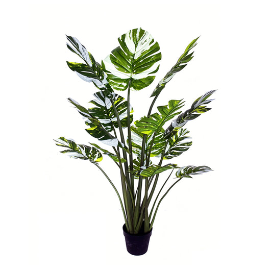 5' Faux Variegated Monstera Plant