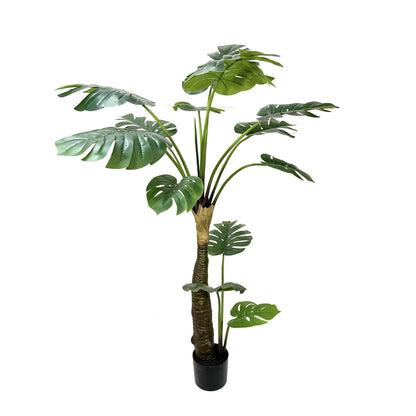 5' Faux Two-Stem Monstera Plant