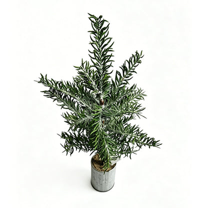 20" Faux Mini Snow Flocked Basic Christmas Tree