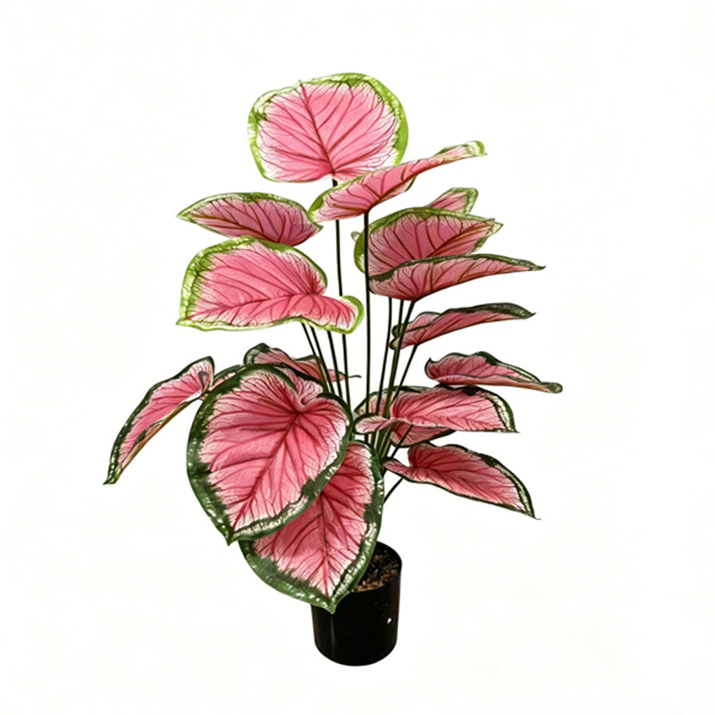 30" Faux Pink Heart Caladium Plant
