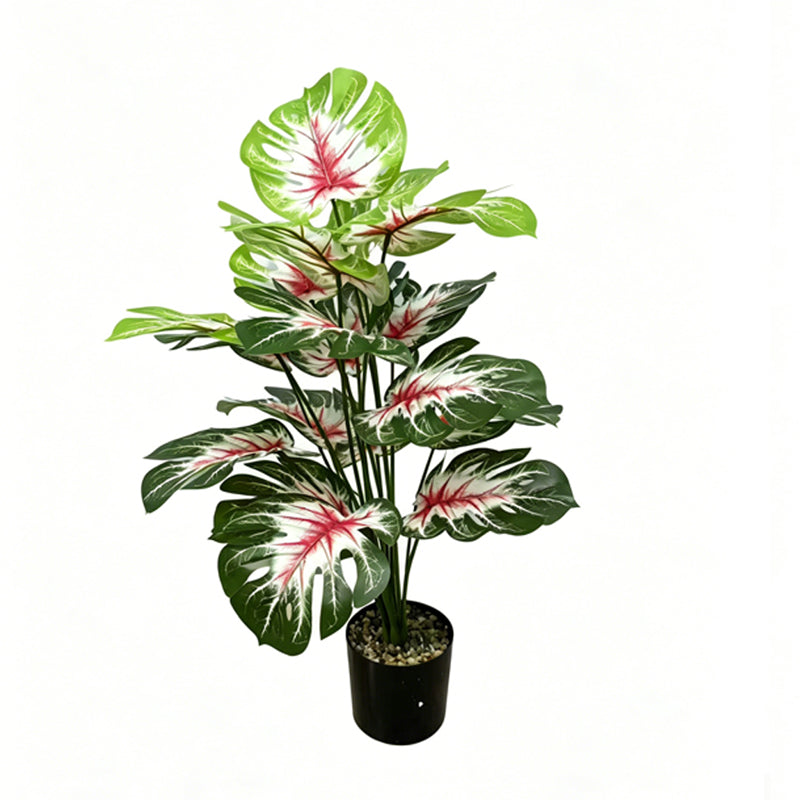 30" Faux Variegated Split Leaf Monstera Plant