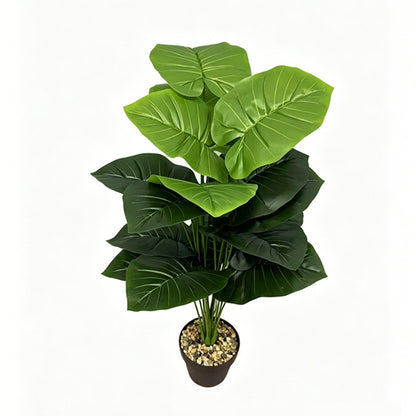 30" Faux Two Tone Light & Dark Green Taro Plant
