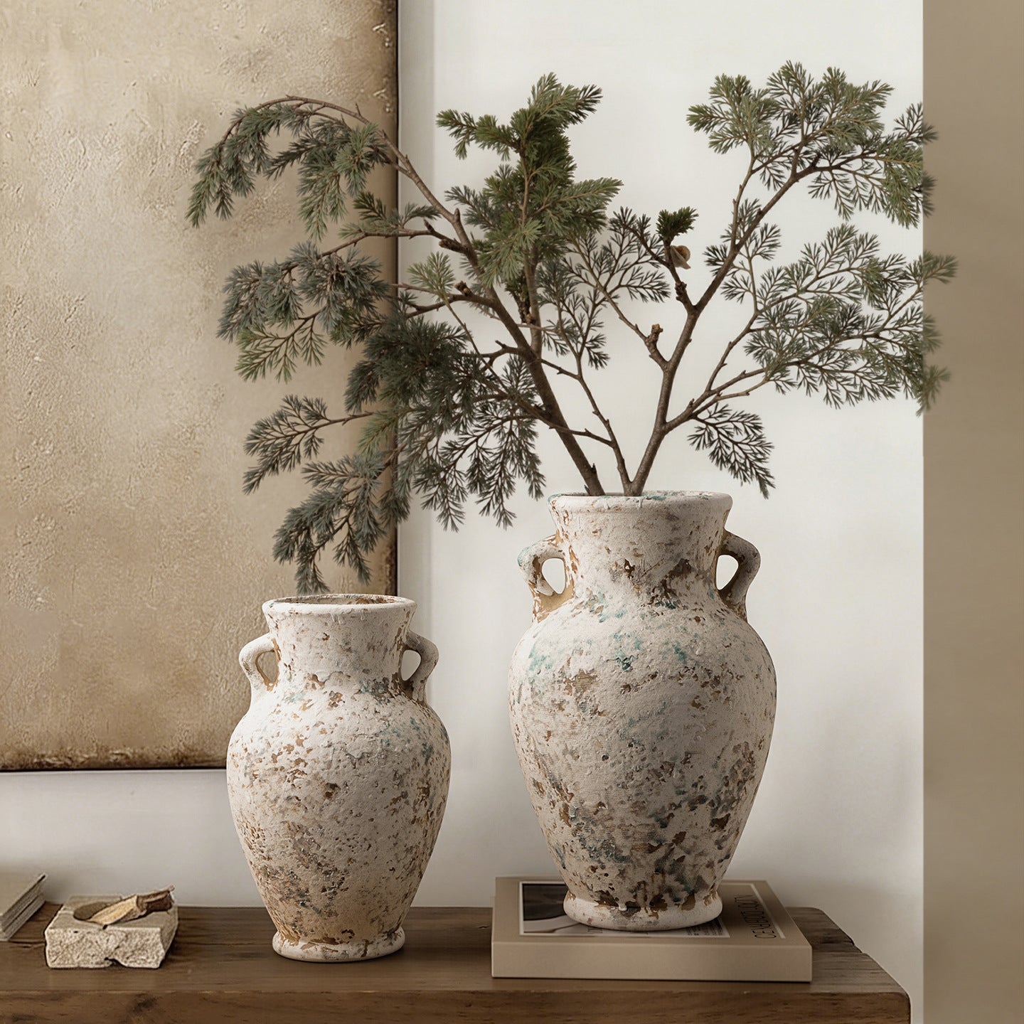 Misty Blue and White Vase
