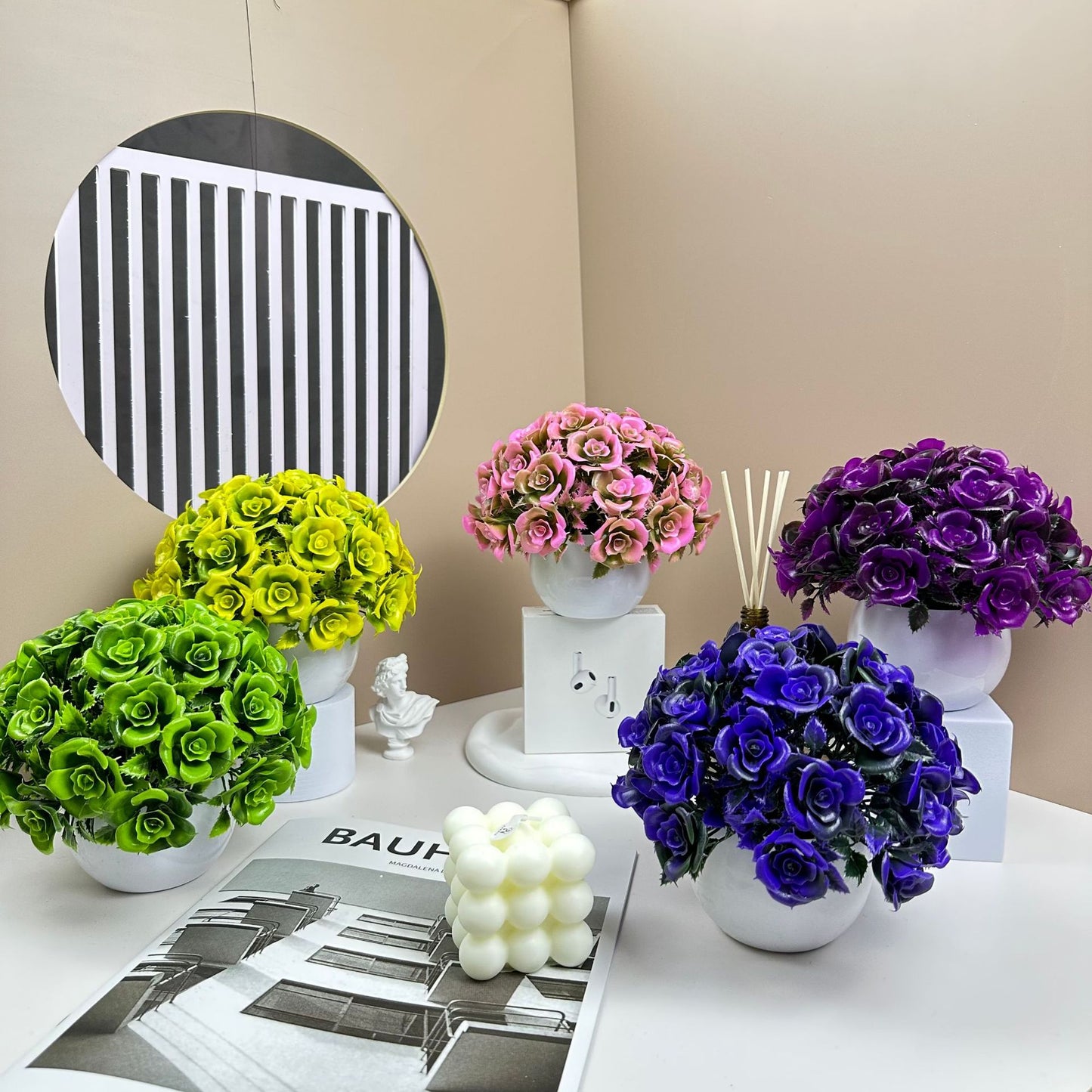 Mini Faux Rose Decor