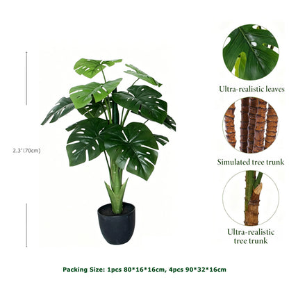 2.3' Faux Small Leaf Monstera Plant