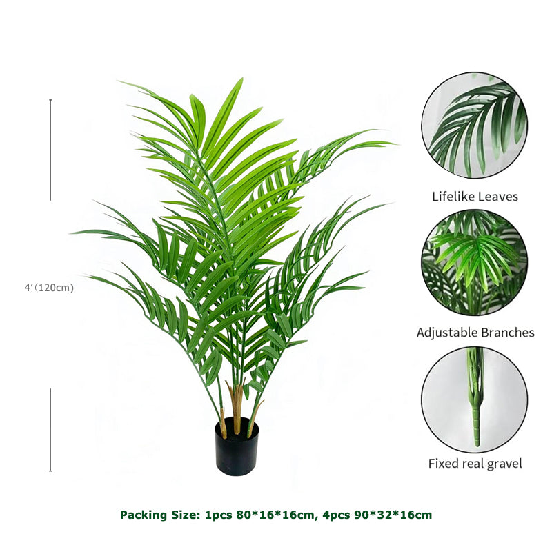 4' Faux Large Leaf Palm Tree