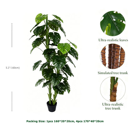 5.3' Faux Small Leaf Monstera Plant