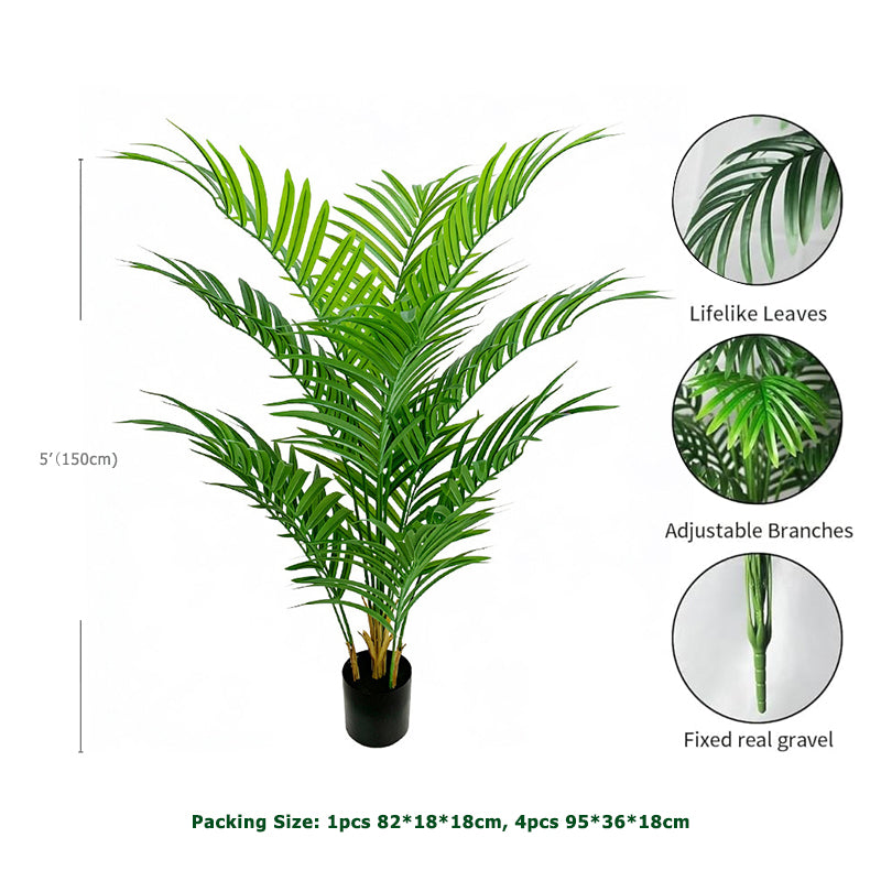 5' Faux Large Leaf Palm Tree