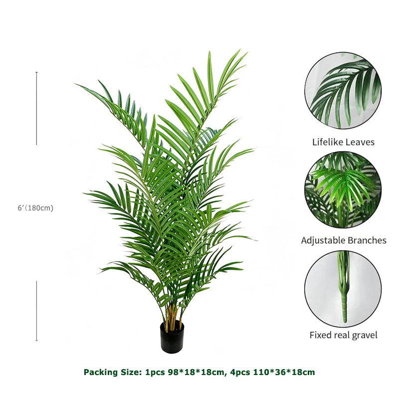 6' Faux Large Leaf Palm Tree