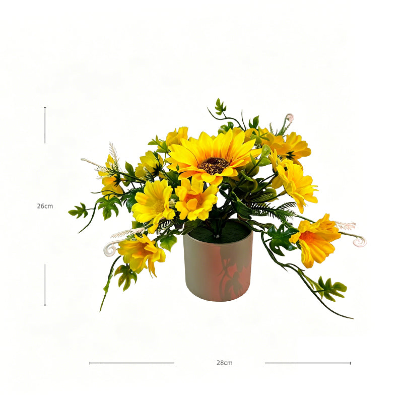 Faux Chrysanthemum Potted Decor