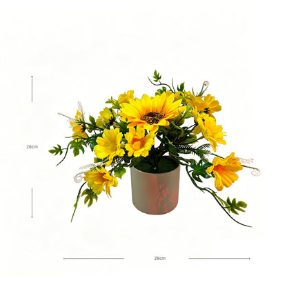 Faux Chrysanthemum Potted Decor