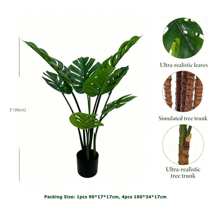 3' Faux Monstera Plant