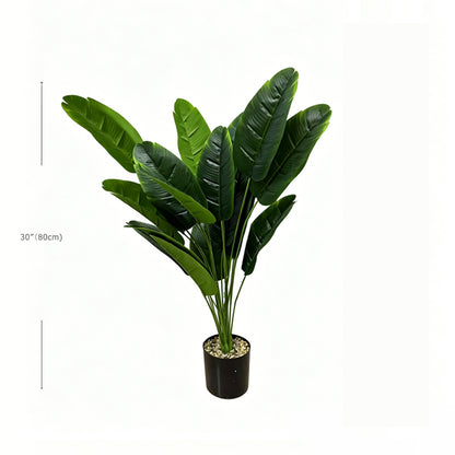 30" Faux Traveler Palm, 18 Pure Green Leaves