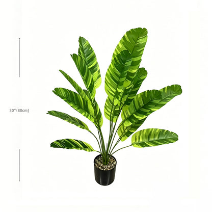 30" Faux Traveler Palm, Variegated Green Striped