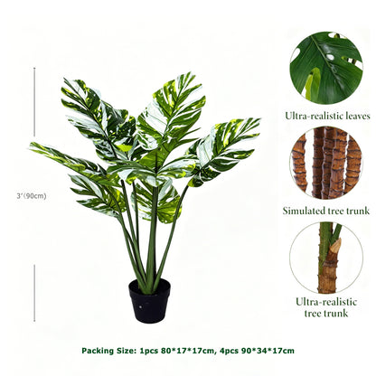 3' Faux Variegated Monstera Plant