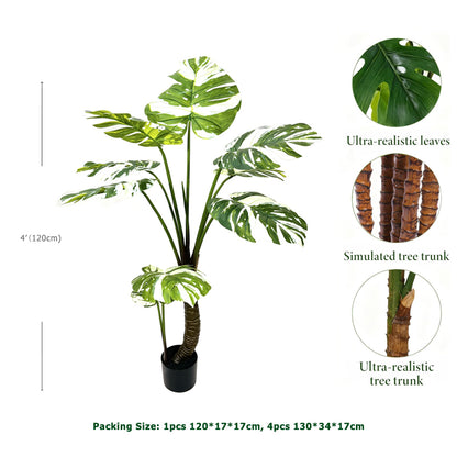 4' Faux Two-Stem Monstera Plant