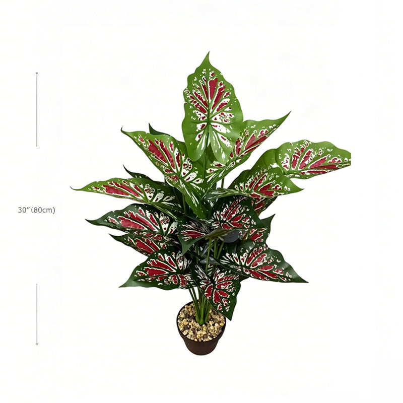 30" Faux Green Base Red White Splatter Caladium