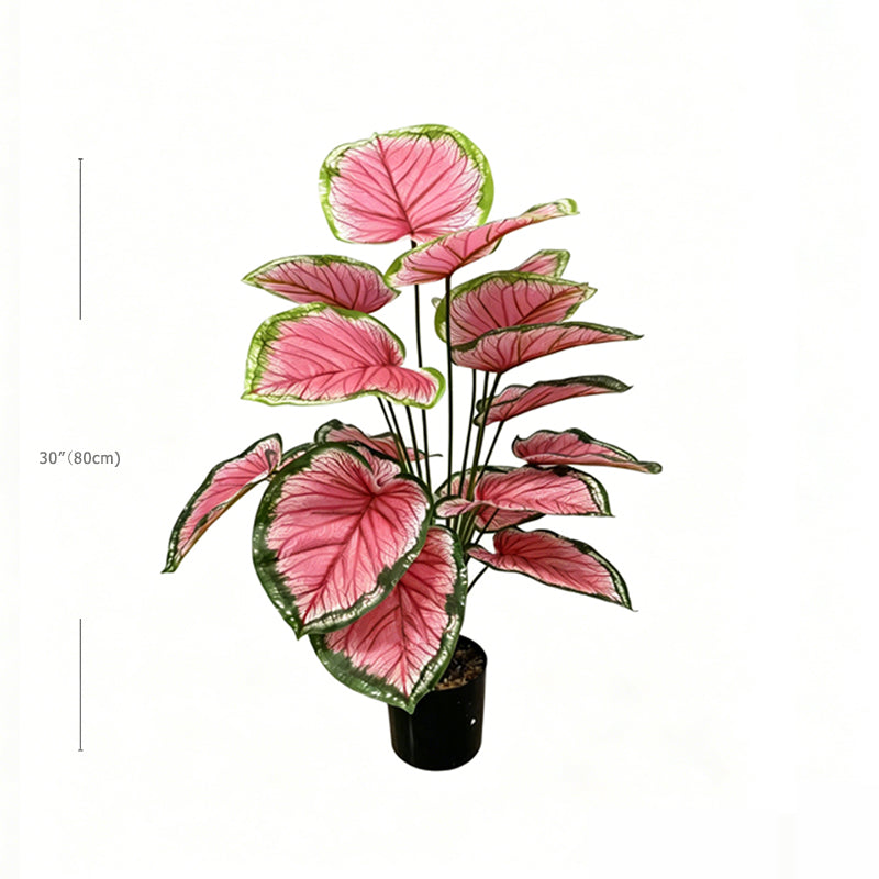 30" Faux Pink Heart Caladium Plant