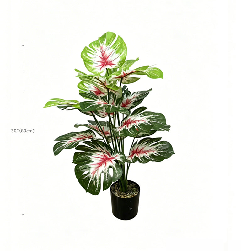 30" Faux Variegated Split Leaf Monstera Plant