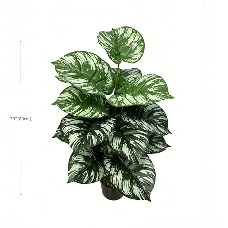 30" Faux Dark Green White Splash Marble Pothos Plant