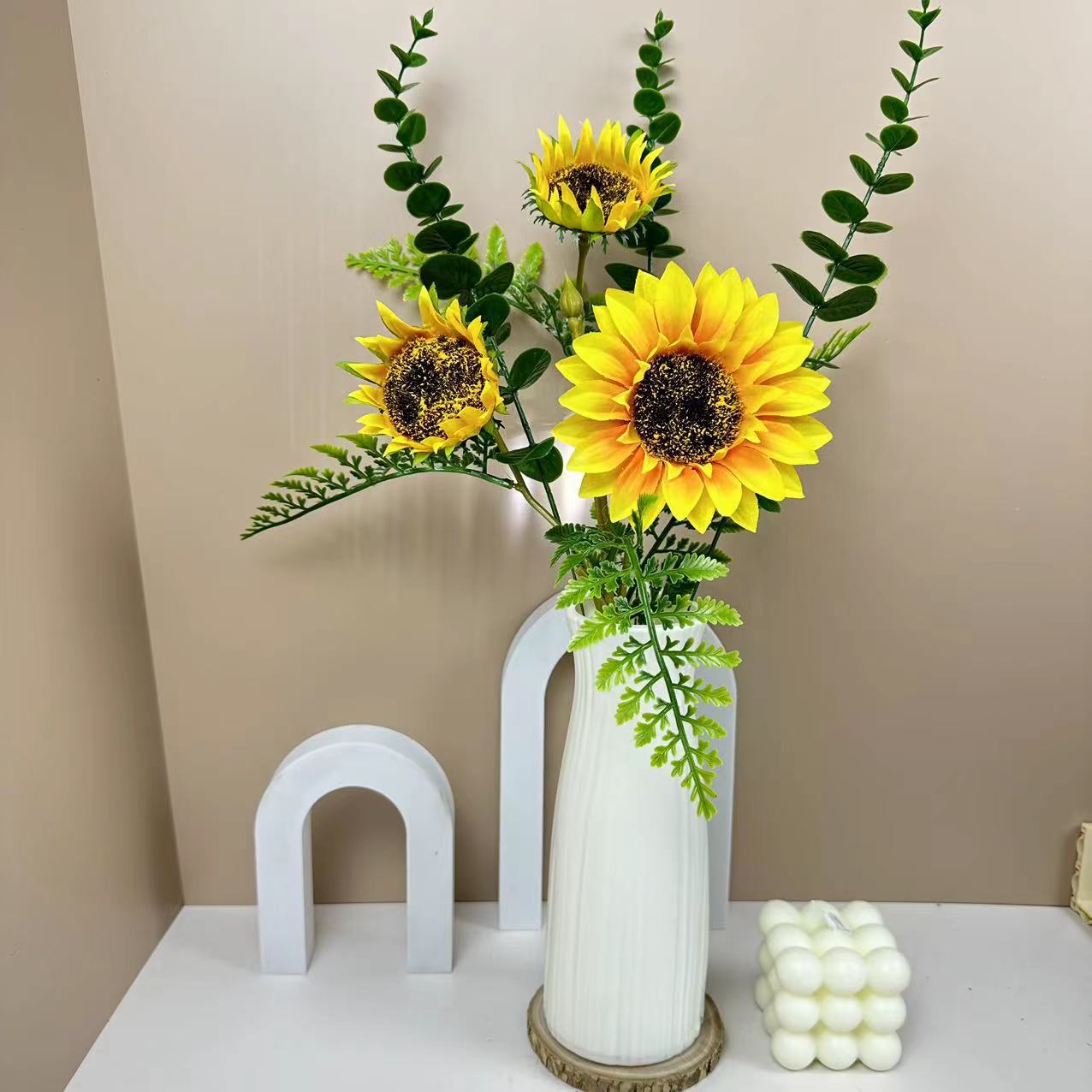 DIY Mini Faux Sunflower Decor