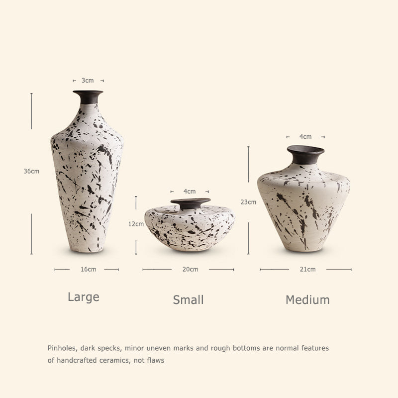 Splatter Ink Spot Ceramic Vase