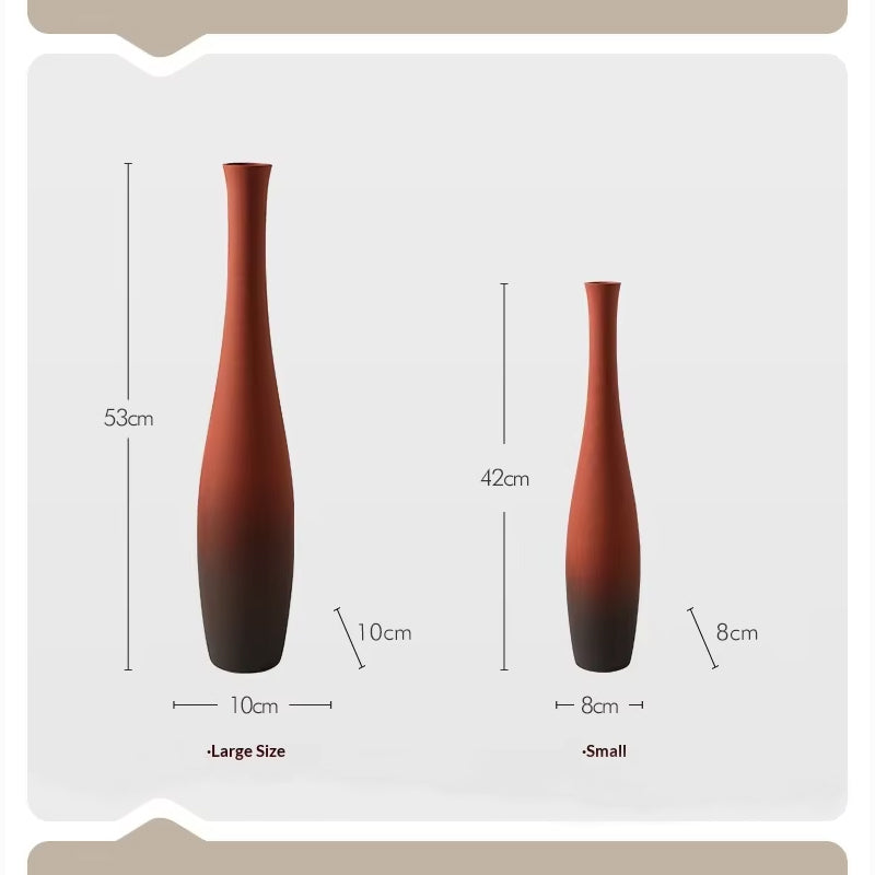 Brushed Gradient Tall Neck Vase