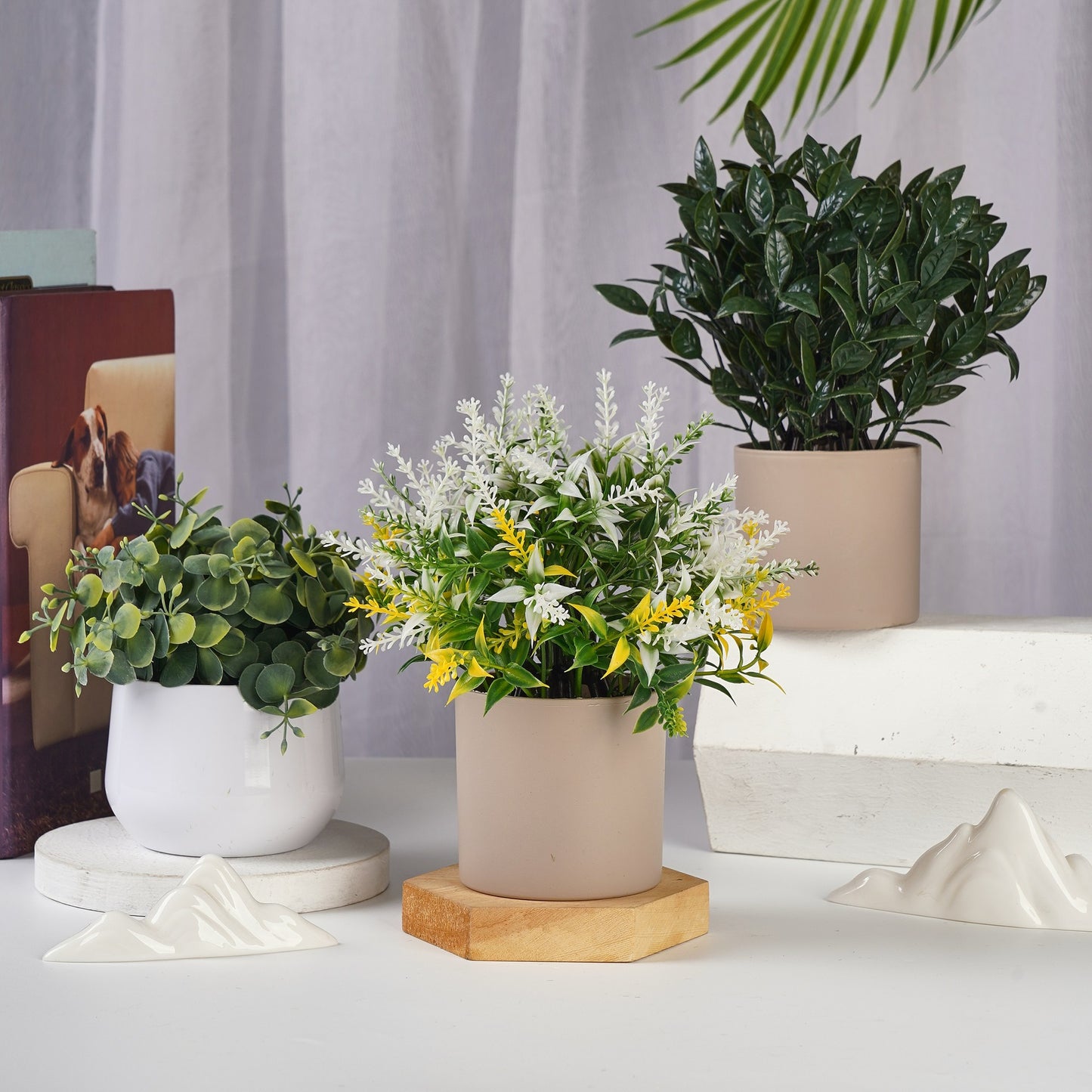 Mini Faux Eucalyptus Desk Decor