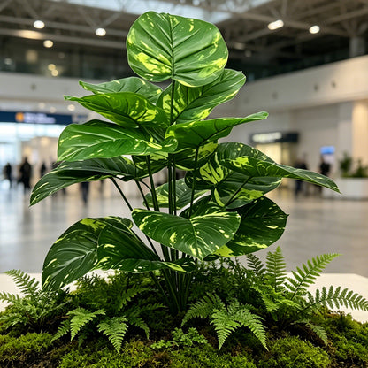 30" Faux Variegated Golden Pothos Plant
