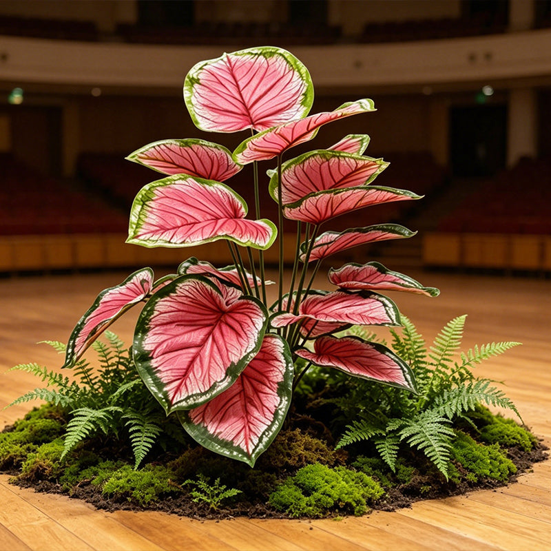 30" Faux Pink Heart Caladium Plant
