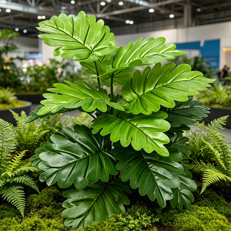 30" Faux Two Tone Light & Dark Green Taro Plant