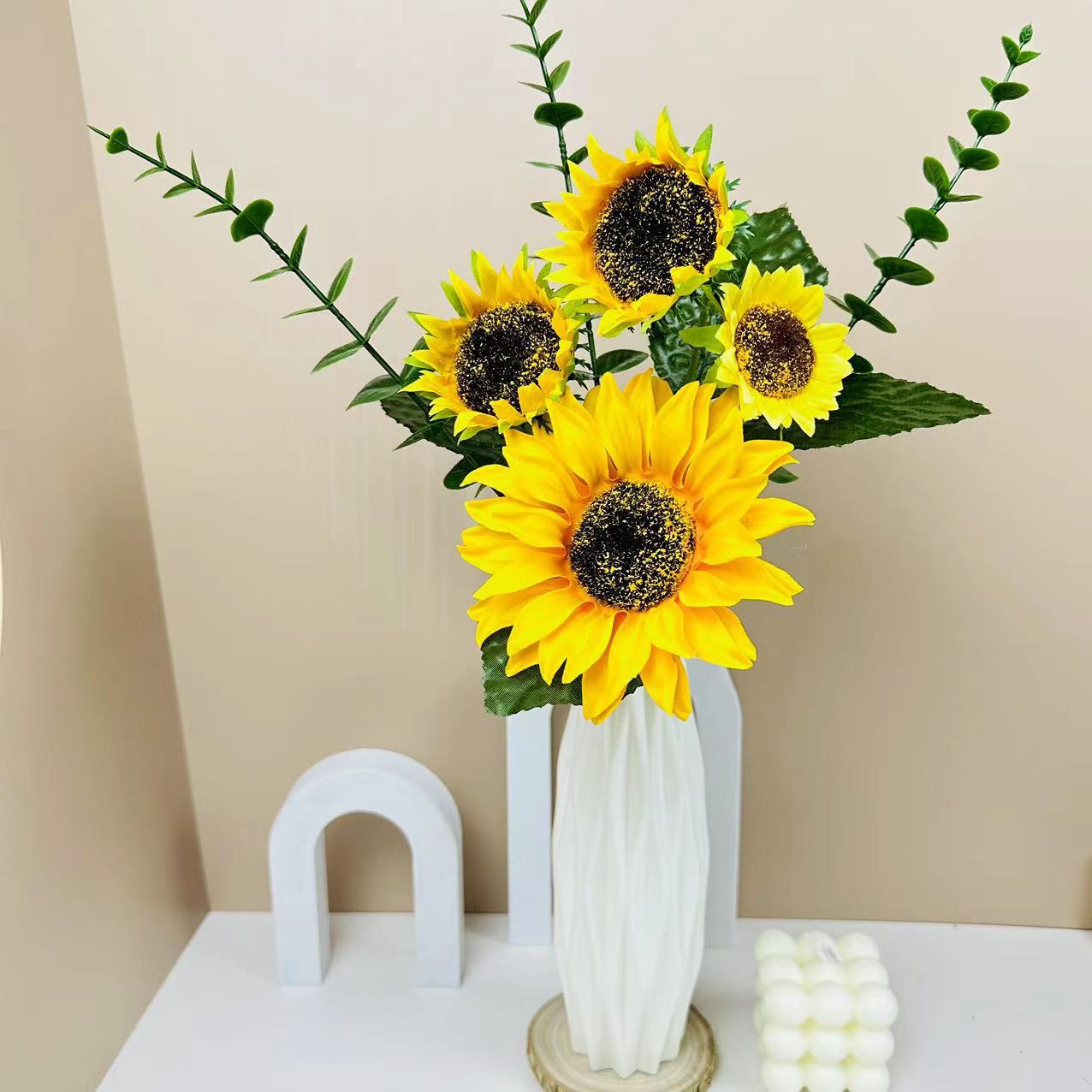 DIY Mini Faux Sunflower Decor