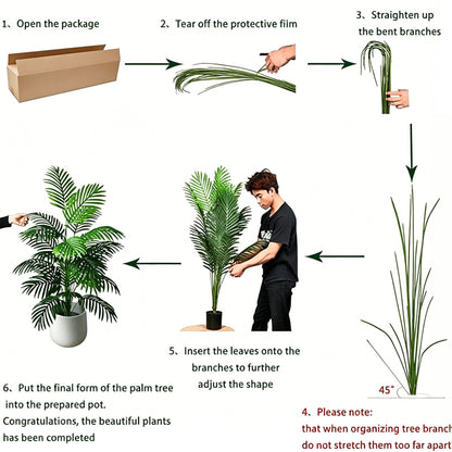 5' Faux Large Leaf Palm Tree