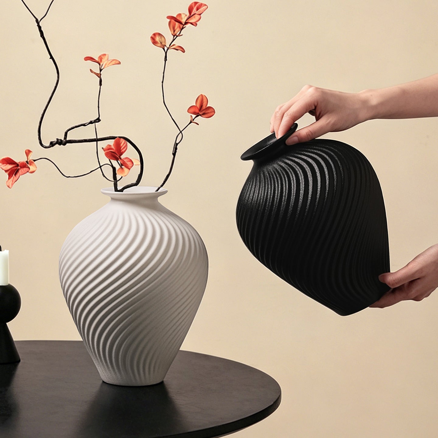 Ceramic Swirl Pattern Vase
