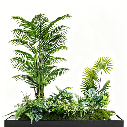 5' Faux Large Leaf Palm Tree