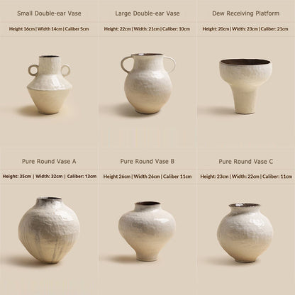 White Glazed Retro Vase
